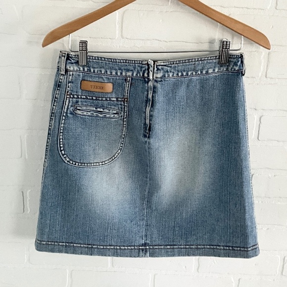 Vintage 90s Y2K Denim Skirt Jean GF Ferre Ittierre Hip Hop Designer Sz 28/42 - Picture 1 of 9